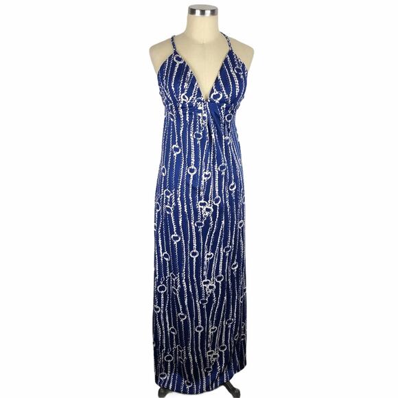 JB by Julie Brown Dresses & Skirts - JB BY JULIE BROWN Blue White Knotted Maxi Dress XS Nautical Summer Rope Beach